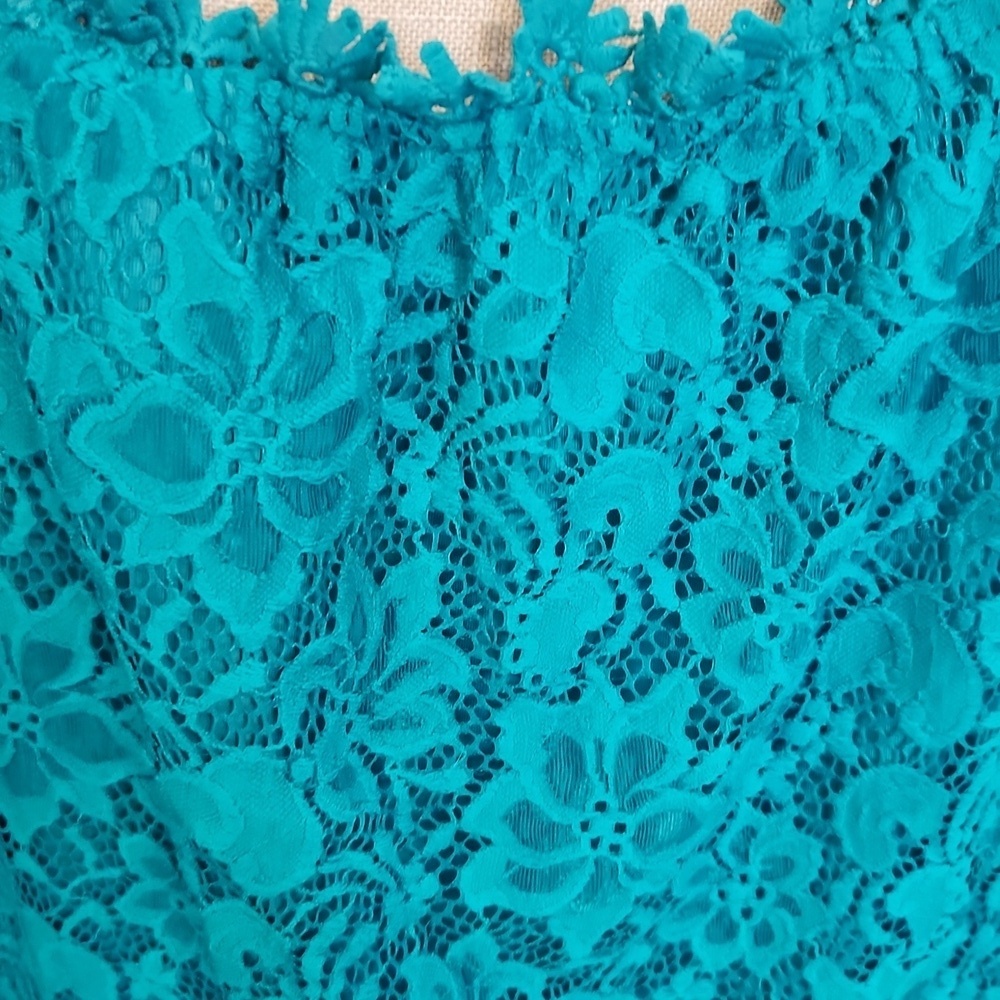 Miholl Rosette Floral Lace Scoopneck Ruffled Flowy Boho Boxy Blouse PreppyFormal - Picture 5 of 10